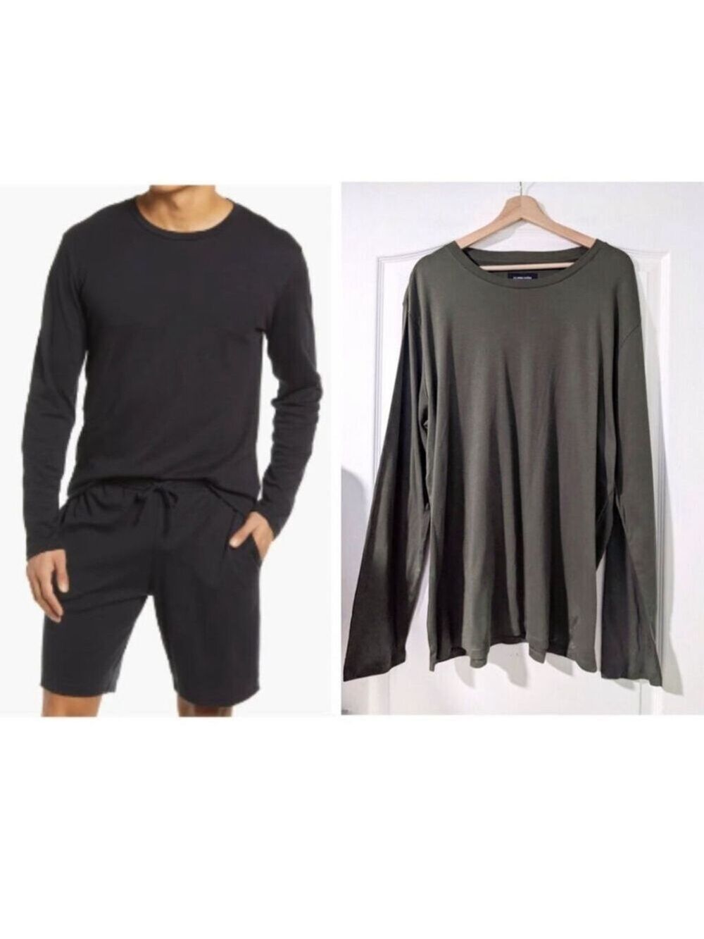 NEW Nordstrom | Long Sleeve Pima Cotton Lounge T-Shirt in Green